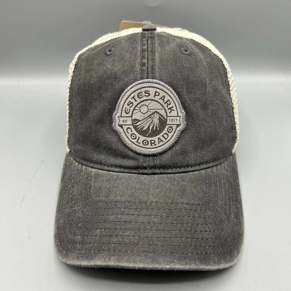 Estes Park Colorado Trucker Hat Men Gray The Game Strap Back Cap New